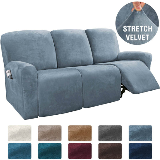 Elastic Full-Inclusive Rocking Chair Cover American Sofa Cover Protective Cover Thick Fabric Three Seat Recliner Cover - Mubimart