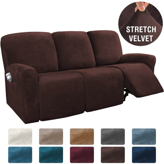 Elastic Full-Inclusive Rocking Chair Cover American Sofa Cover Protective Cover Thick Fabric Three Seat Recliner Cover - Mubimart