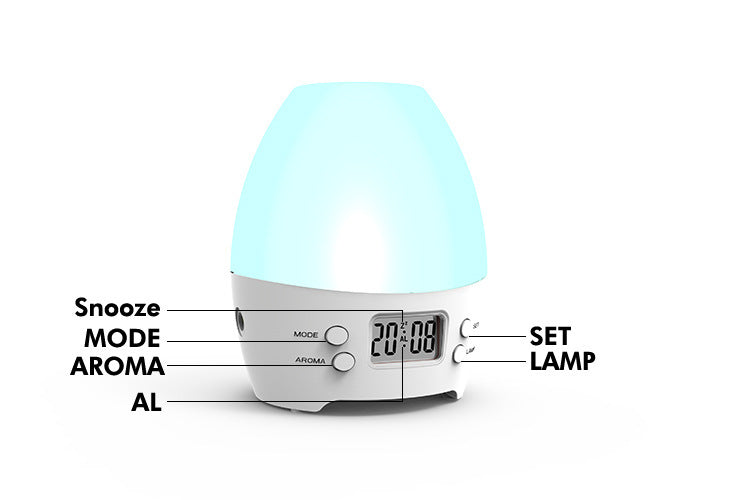 Electric Air Humidifier Aroma Lamp Colorful LED Night Light with Alarm Clock Aroma Diffuser Mist Maker - Mubimart -  