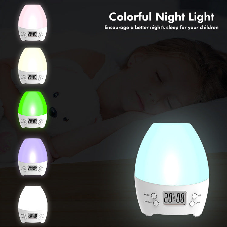 Electric Air Humidifier Aroma Lamp Colorful LED Night Light with Alarm Clock Aroma Diffuser Mist Maker - Mubimart -  