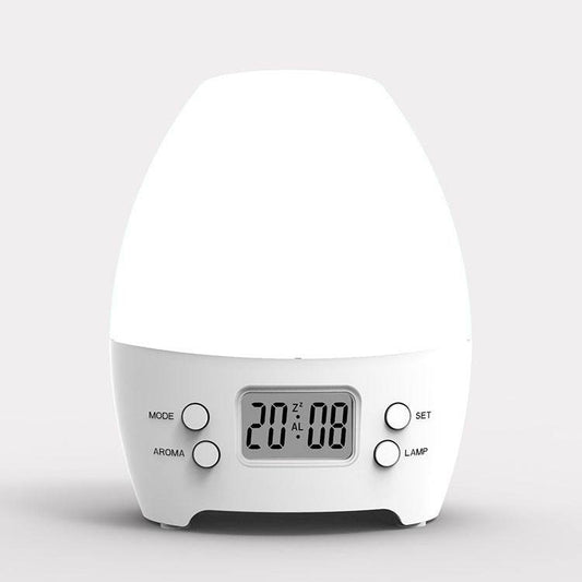 Electric Air Humidifier Aroma Lamp Colorful LED Night Light with Alarm Clock Aroma Diffuser Mist Maker - Mubimart