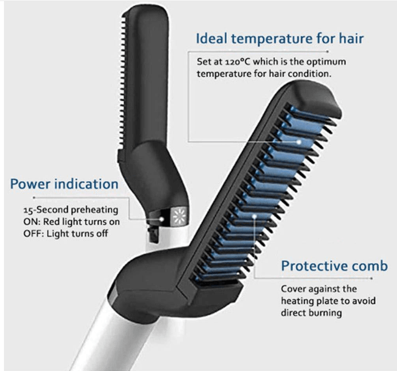 Electric Brush Beard Comb - Mubimart