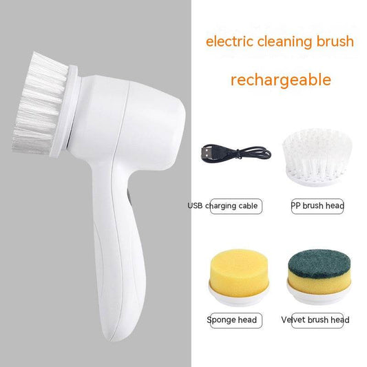 Electric Cleaning Brush 4 In 1 Spinning Scrubber Handheld Electric Cordless Cleaning Brush Portable - Mubimart