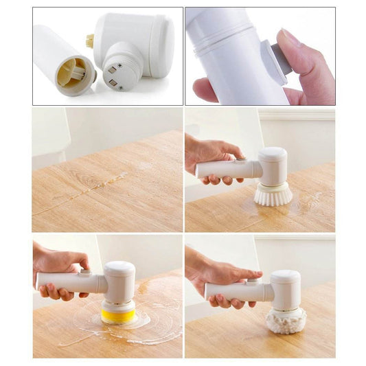 Electric Cleaning Brush Magic Brush Electric Bathtub Brush Housework 5 In 1 Cleaning Brush Electric Bathtub Brush - Mubimart