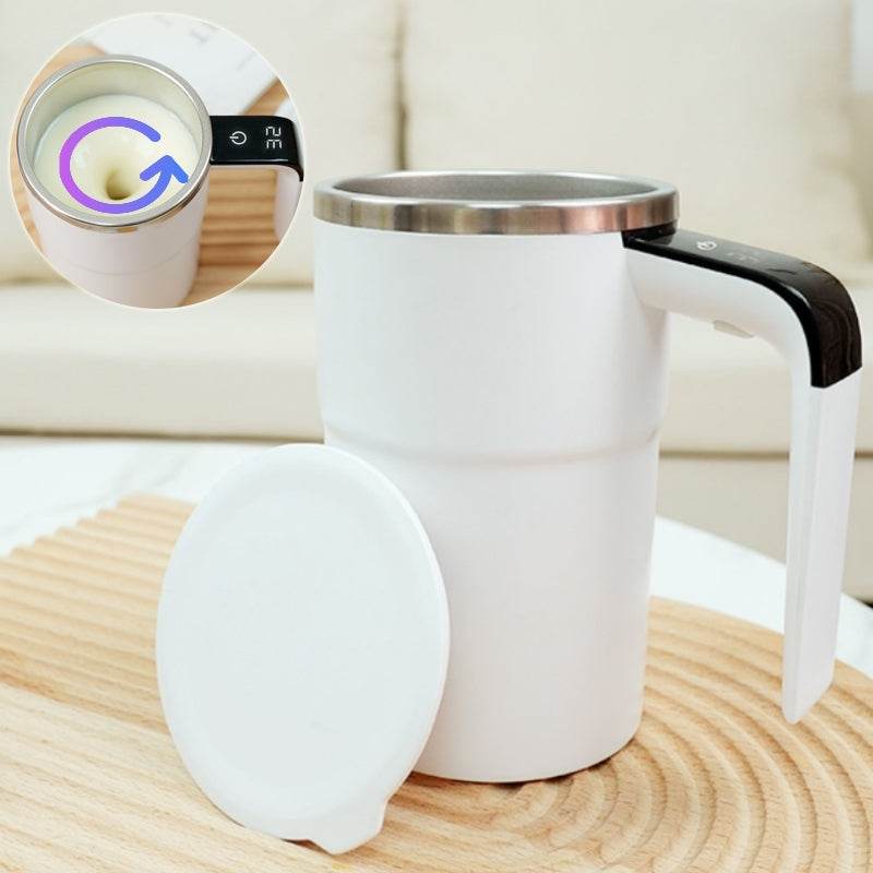Electric Coffee Mug USB Rechargeable Automatic Magnetic Cup IP67 Waterproof Food-Safe Stainless Steel For Juice Tea Milksha Kitchen Gadgets - Mubimart