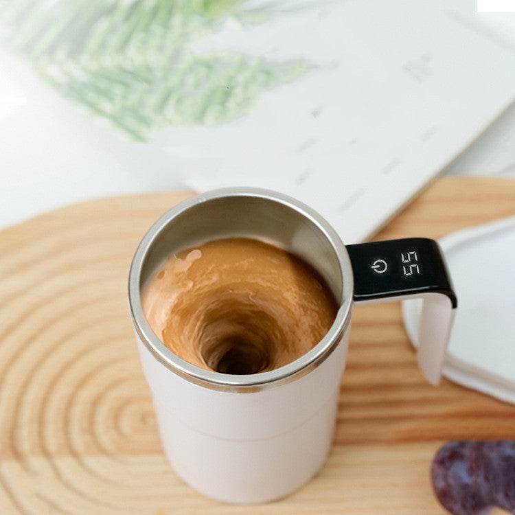 Electric Coffee Mug USB Rechargeable Automatic Magnetic Cup IP67 Waterproof Food-Safe Stainless Steel For Juice Tea Milksha Kitchen Gadgets - Mubimart