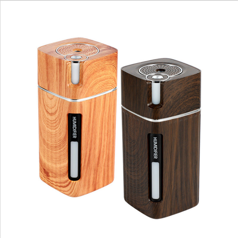 Electric Humidifier Aroma Oil Diffuser Essential Ultrasonic Wood Grain Air Humidifier USB Mini Mist Maker LED Light - Mubimart -  