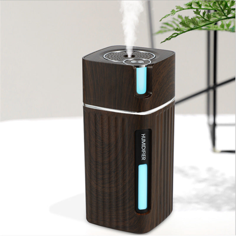 Electric Humidifier Aroma Oil Diffuser Essential Ultrasonic Wood Grain Air Humidifier USB Mini Mist Maker LED Light - Mubimart -  