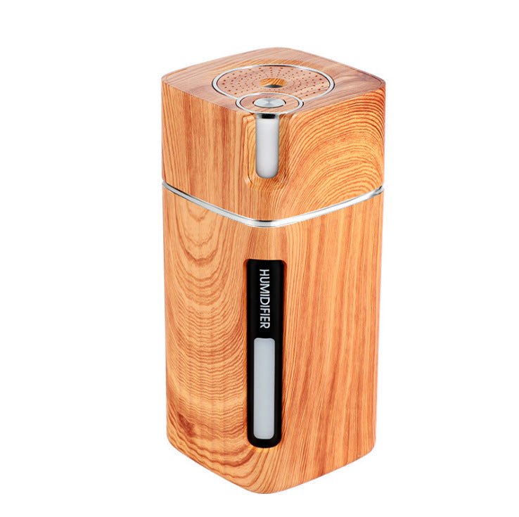 Electric Humidifier Aroma Oil Diffuser Essential Ultrasonic Wood Grain Air Humidifier USB Mini Mist Maker LED Light - Mubimart -  