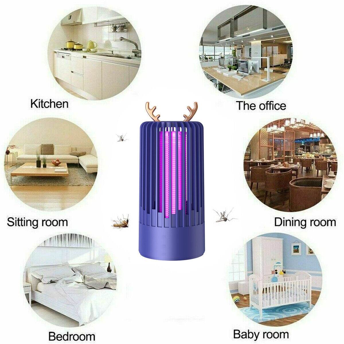 Electric Insect UV Zapper Mosquito Killer Pest Catcher Lamp Fly Bug Indoor Trap - Mubimart