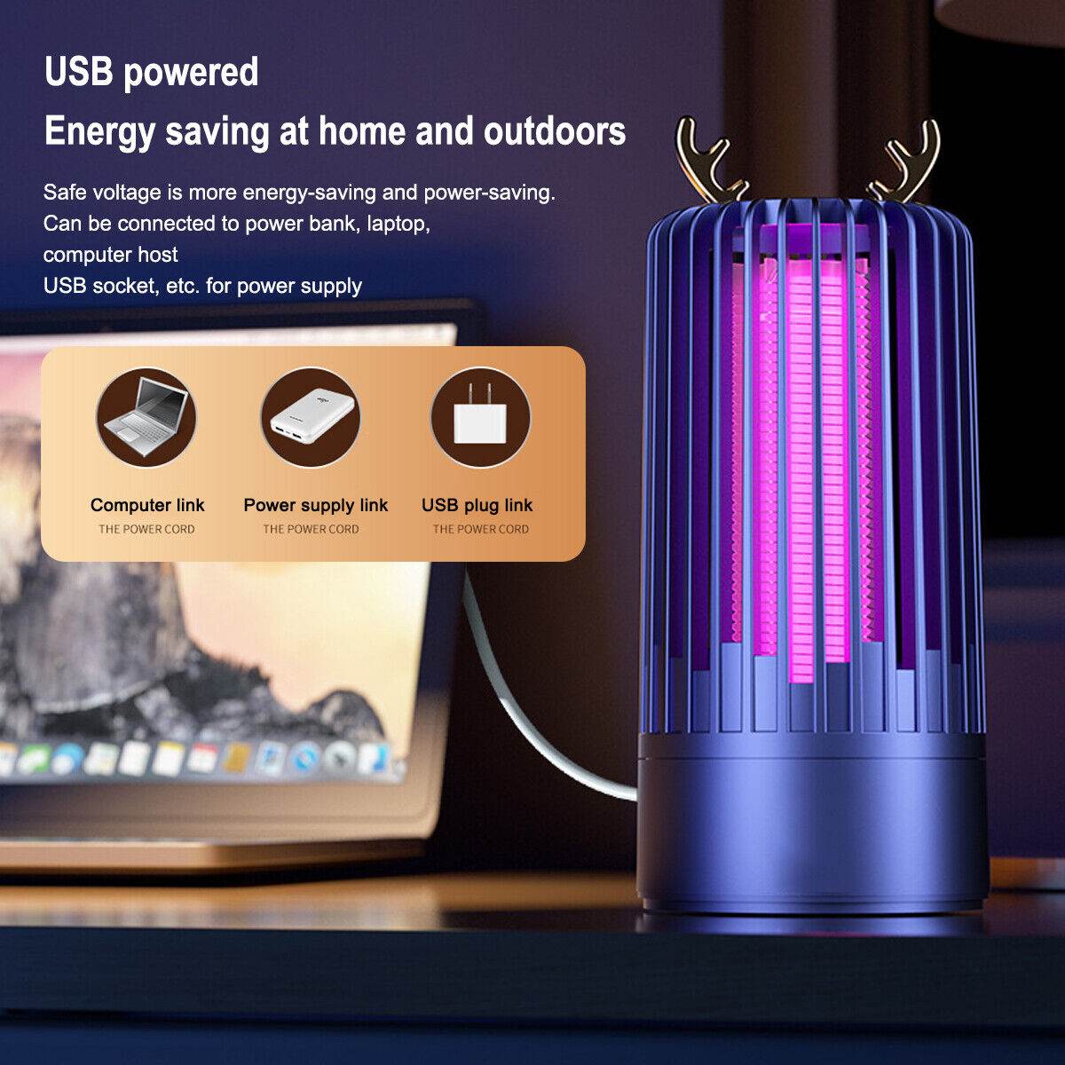 Electric Insect UV Zapper Mosquito Killer Pest Catcher Lamp Fly Bug Indoor Trap - Mubimart