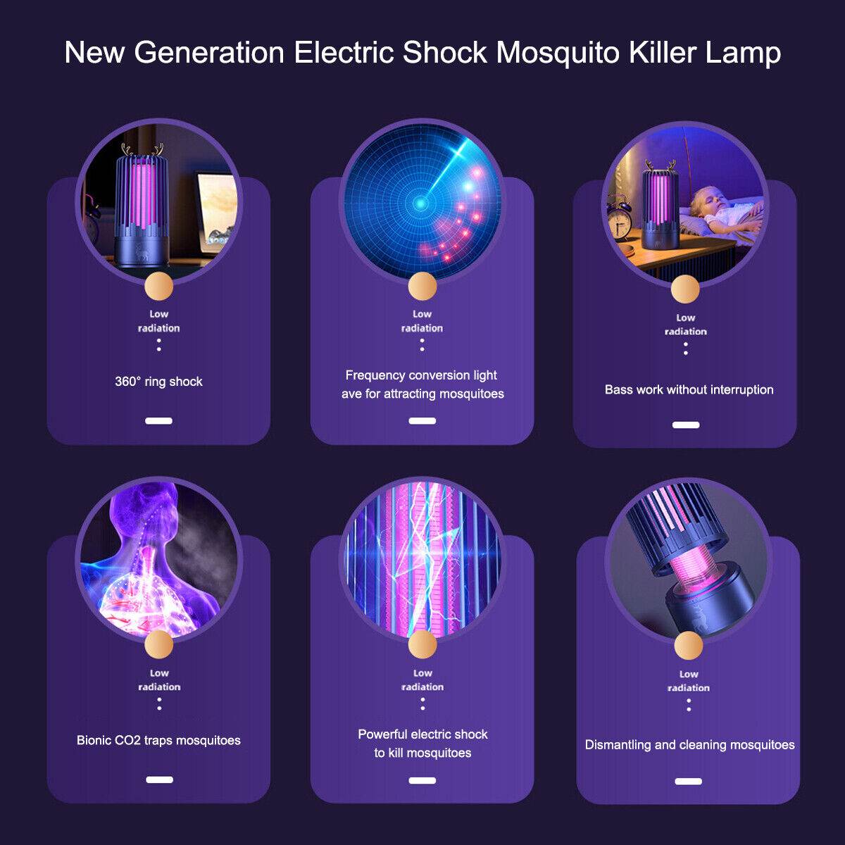 Electric Insect UV Zapper Mosquito Killer Pest Catcher Lamp Fly Bug Indoor Trap - Mubimart