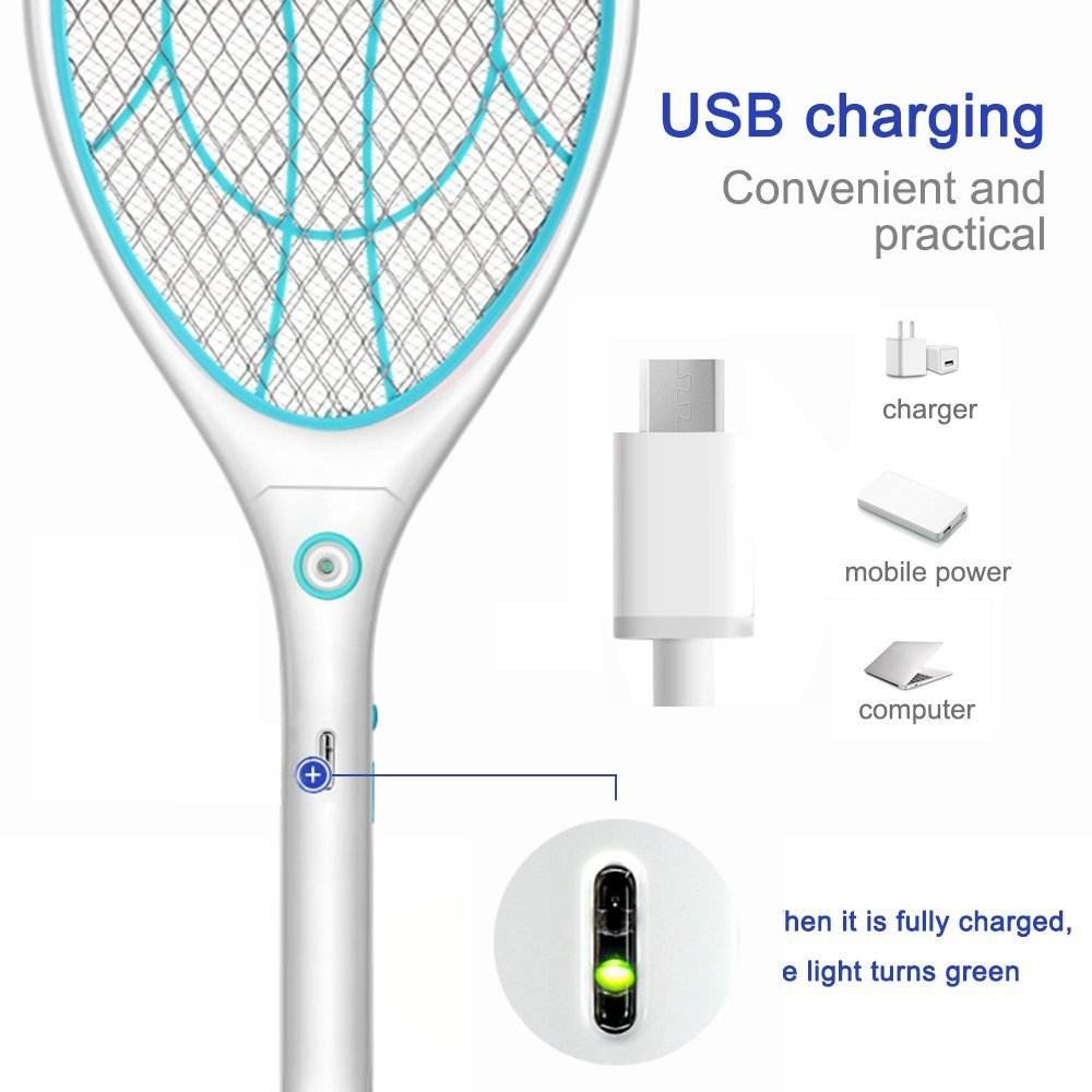 Electric Mosquito Swatter Rechargeable Household Large Mesh Household - Mubimart