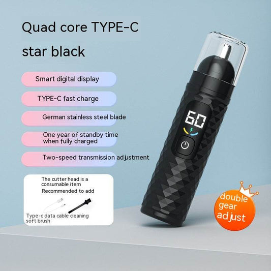 Electric Nose Hair Trimmer Men's Rechargeable Nose Cleaning - Mubimart