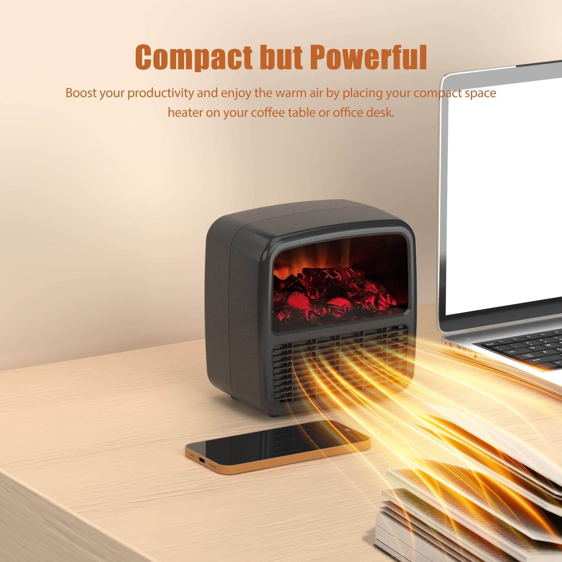 Electric Space Heater For Indoor Use Desktop High-power Fast-heating Small Heater Winter Air Heater - Mubimart