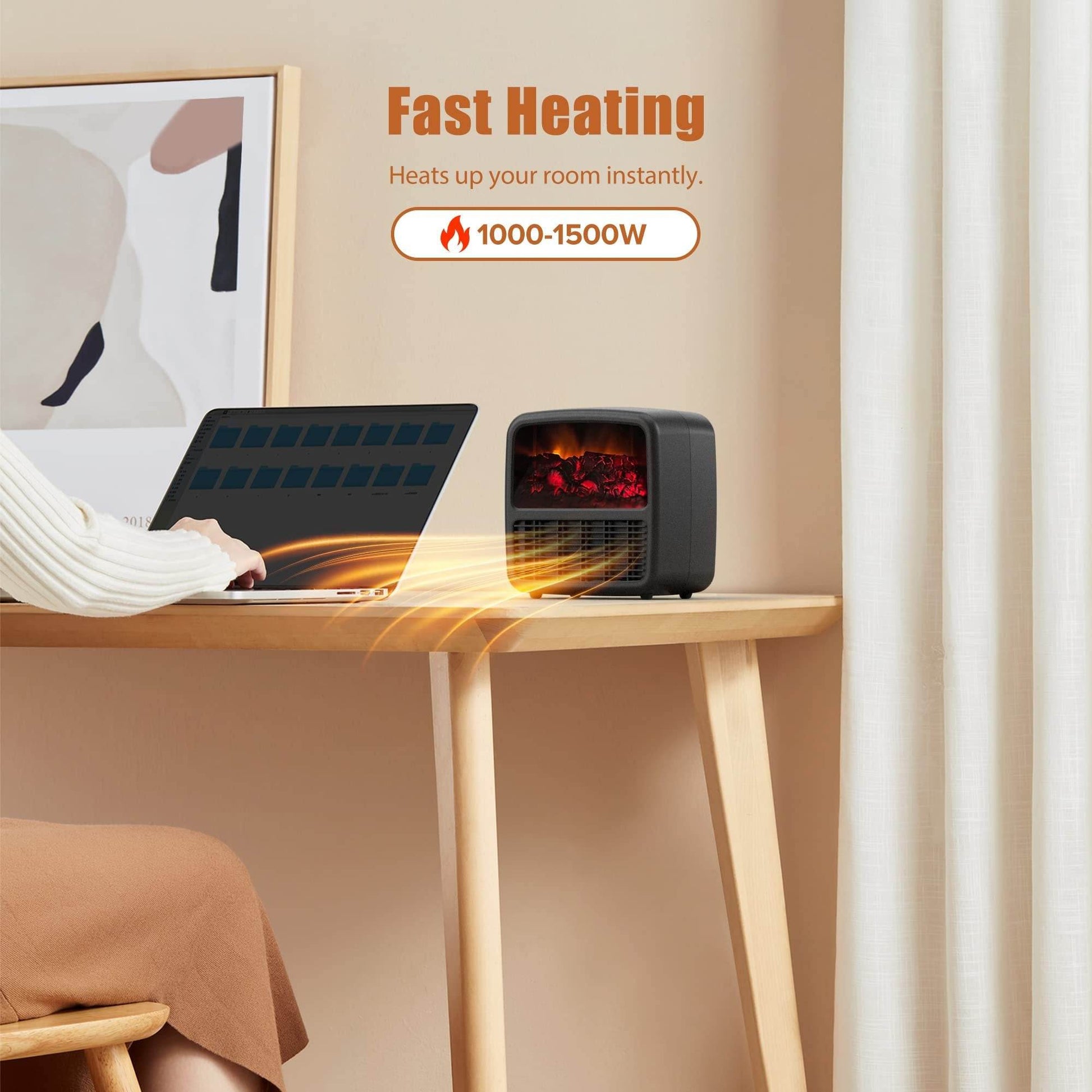 Electric Space Heater For Indoor Use Desktop High-power Fast-heating Small Heater Winter Air Heater - Mubimart