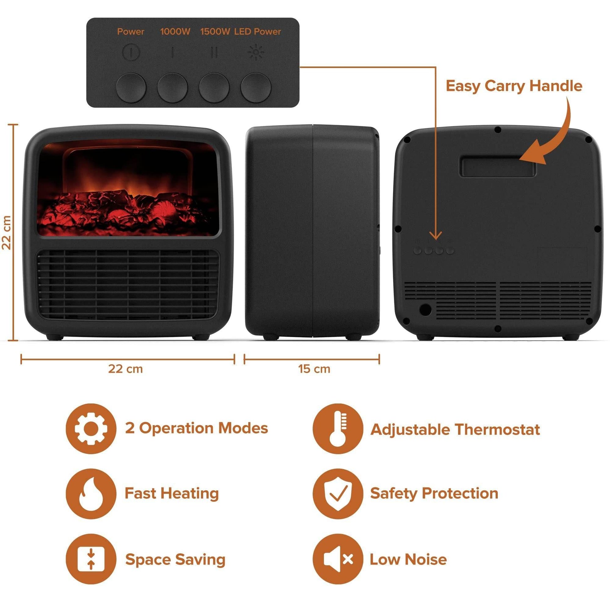 Electric Space Heater For Indoor Use Desktop High-power Fast-heating Small Heater Winter Air Heater - Mubimart