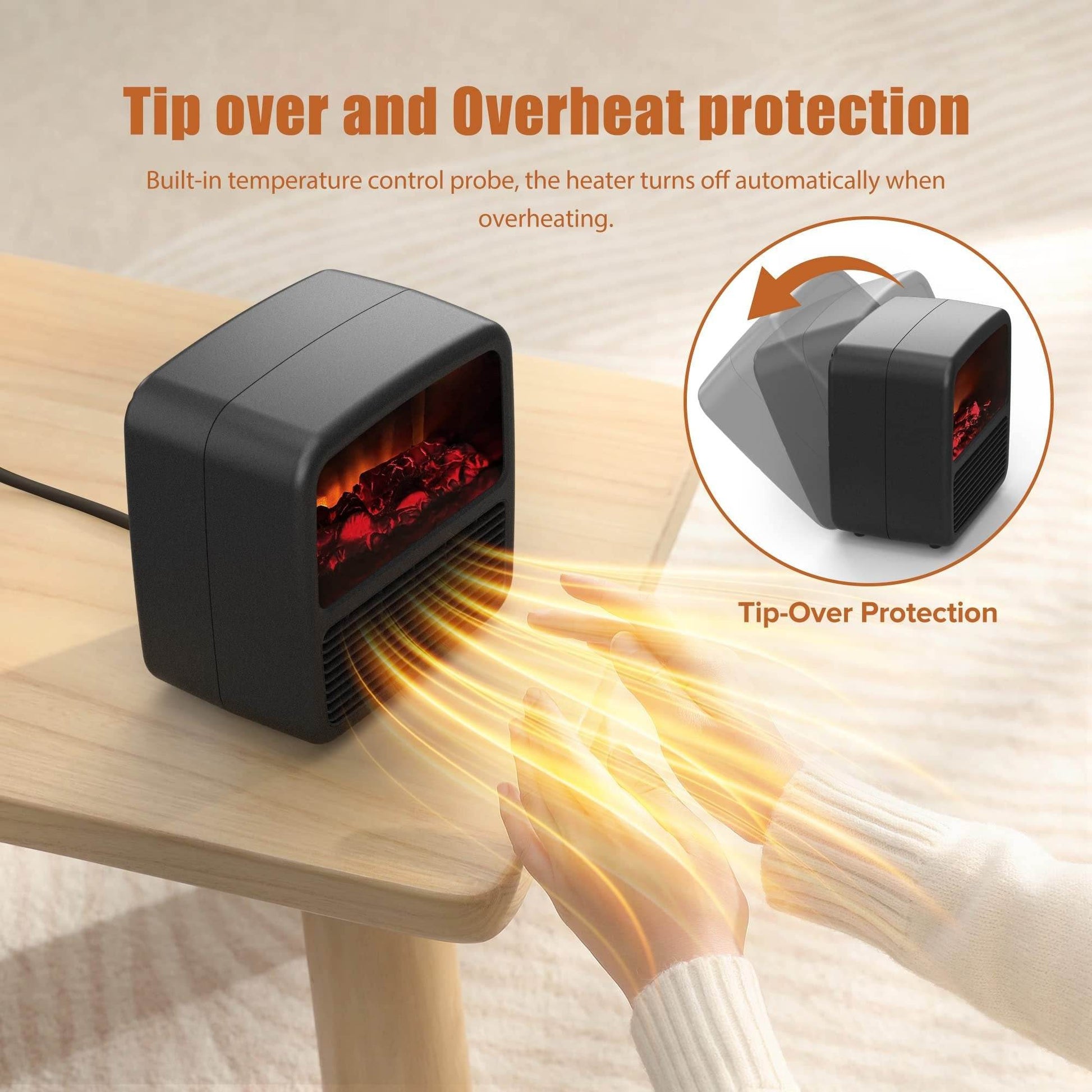 Electric Space Heater For Indoor Use Desktop High-power Fast-heating Small Heater Winter Air Heater - Mubimart