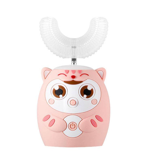 Electric Toothbrush for Kids Silicon Automatic Ultrasonic Teeth Tooth Brush Cartoon Pattern for Children Smart 360 Degrees U - Mubimart
