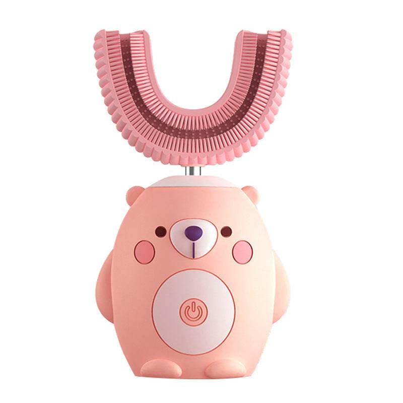 Electric Toothbrush for Kids Silicon Automatic Ultrasonic Teeth Tooth Brush Cartoon Pattern for Children Smart 360 Degrees U - Mubimart