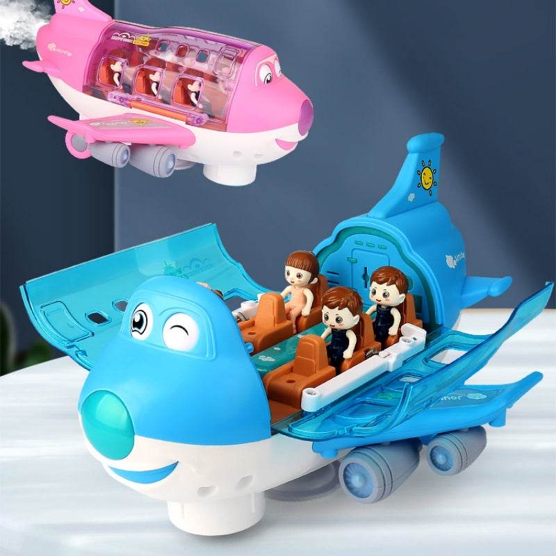 Electric Universal Cartoon Airplane Lights Music Rotation Toys - Mubimart