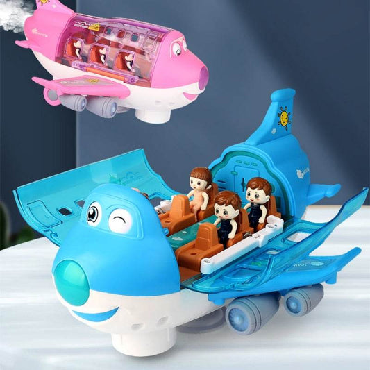 Electric Universal Cartoon Airplane Lights Music Rotation Toys - Mubimart