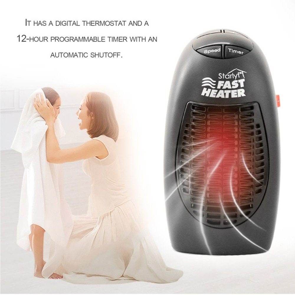 Electric heater 360 rotating plug mini heater small appliances - Mubimart