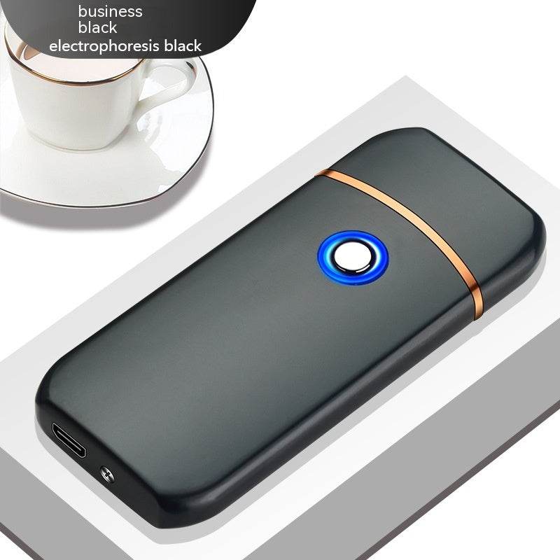 Electronic Charging USB Cigarette Lighter Metal Windproof Creative Lighter - Mubimart