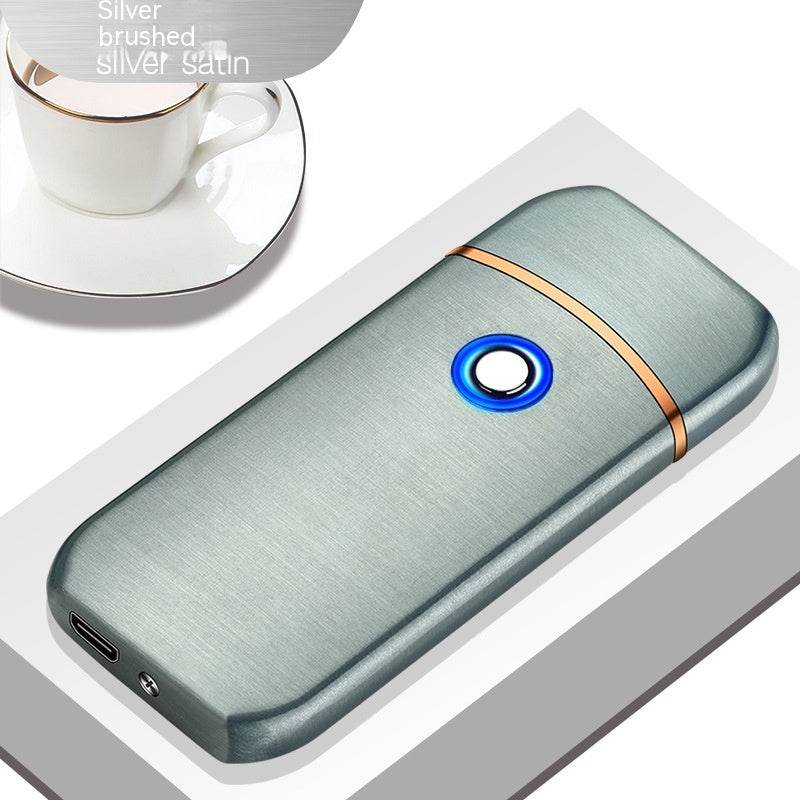 Electronic Charging USB Cigarette Lighter Metal Windproof Creative Lighter - Mubimart