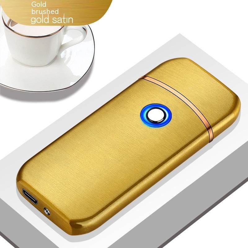 Electronic Charging USB Cigarette Lighter Metal Windproof Creative Lighter - Mubimart