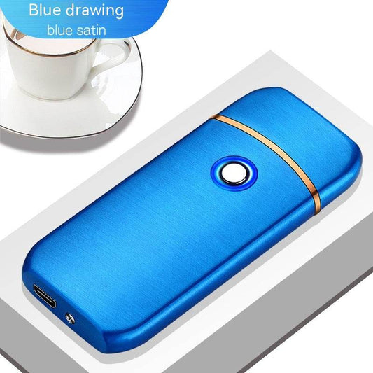Electronic Charging USB Cigarette Lighter Metal Windproof Creative Lighter - Mubimart