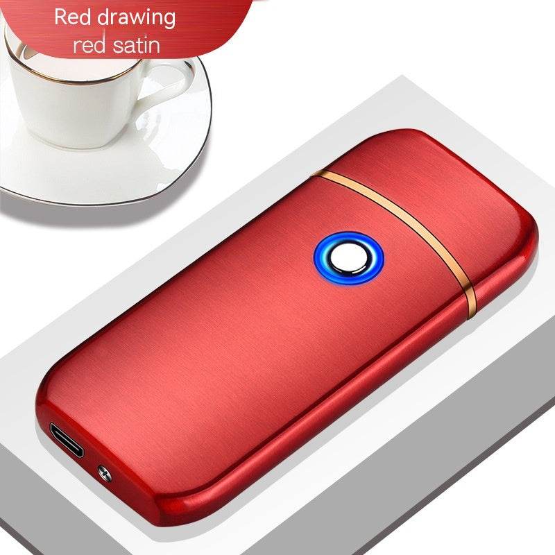 Electronic Charging USB Cigarette Lighter Metal Windproof Creative Lighter - Mubimart