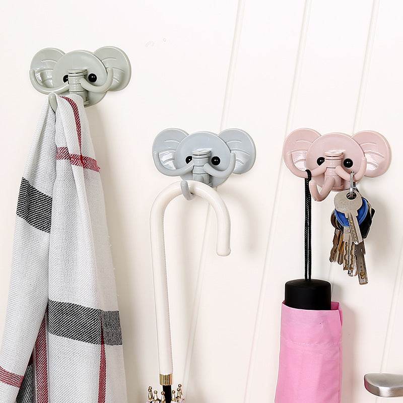 Elephant Viscose Hook Three Hook Nail-free Door Rear Hook - Mubimart