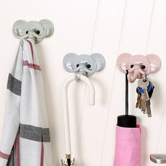 Elephant Viscose Hook Three Hook Nail-free Door Rear Hook - Mubimart - Door hook 