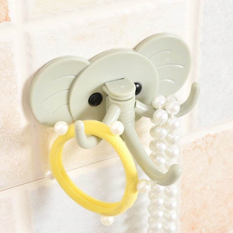 Elephant Viscose Hook Three Hook Nail-free Door Rear Hook - Mubimart