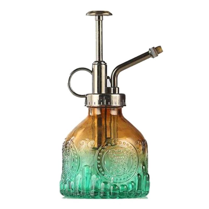 Embossed Glass Bottle Watering Flower Watering Can Shower Gardening Glass Small Spray - Mubimart