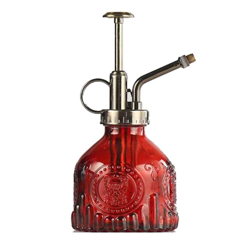 Embossed Glass Bottle Watering Flower Watering Can Shower Gardening Glass Small Spray - Mubimart