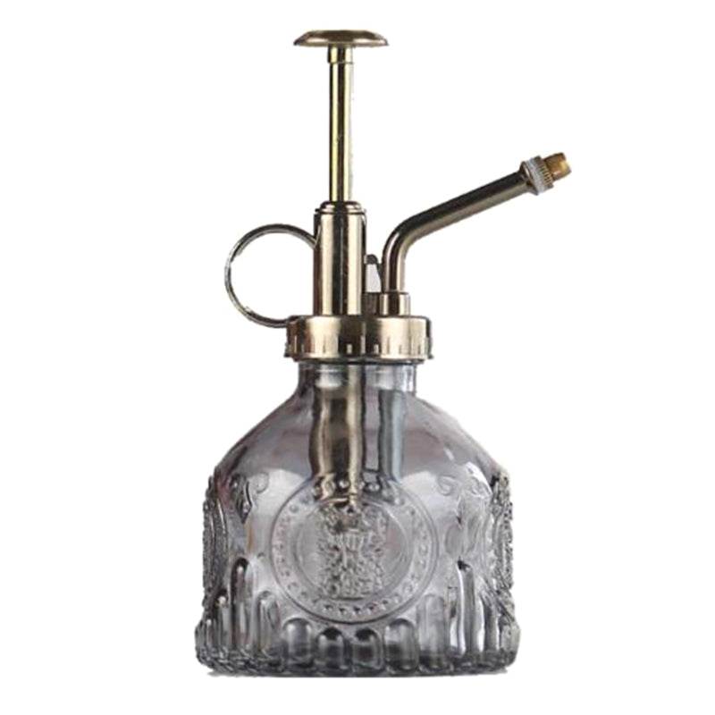 Embossed Glass Bottle Watering Flower Watering Can Shower Gardening Glass Small Spray - Mubimart