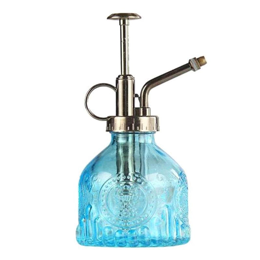 Embossed Glass Bottle Watering Flower Watering Can Shower Gardening Glass Small Spray - Mubimart