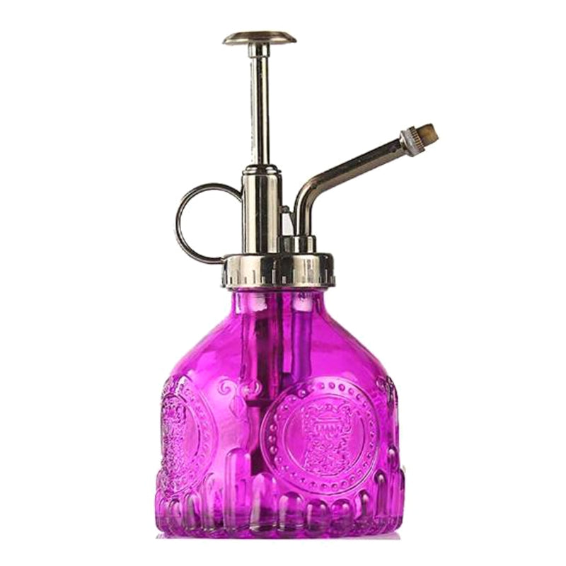 Embossed Glass Bottle Watering Flower Watering Can Shower Gardening Glass Small Spray - Mubimart - Glass spray bottle 