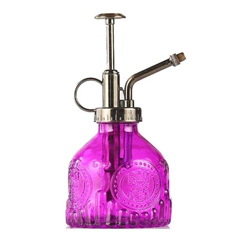Embossed Glass Bottle Watering Flower Watering Can Shower Gardening Glass Small Spray - Mubimart