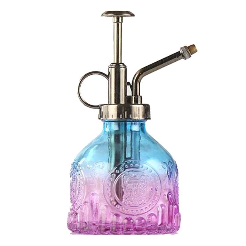 Embossed Glass Bottle Watering Flower Watering Can Shower Gardening Glass Small Spray - Mubimart