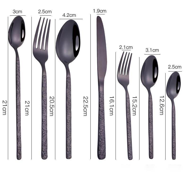 Embossed Textured Handle Steak Cutlery Western Cutlery - Mubimart