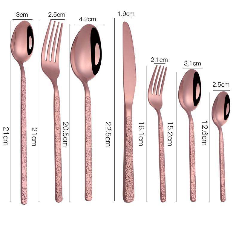 Embossed Textured Handle Steak Cutlery Western Cutlery - Mubimart