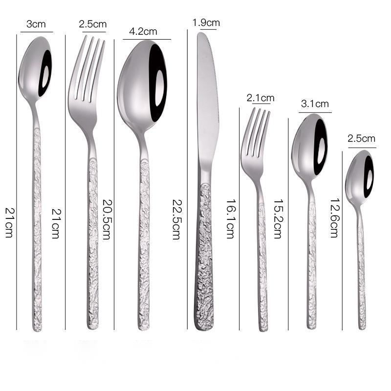 Embossed Textured Handle Steak Cutlery Western Cutlery - Mubimart -  