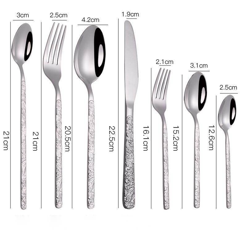 Embossed Textured Handle Steak Cutlery Western Cutlery - Mubimart