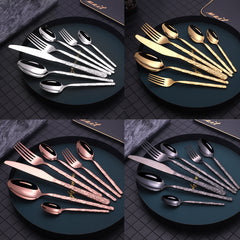 Embossed Textured Handle Steak Cutlery Western Cutlery - Mubimart -  