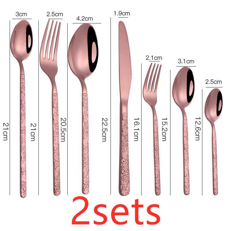 Embossed Textured Handle Steak Cutlery Western Cutlery - Mubimart