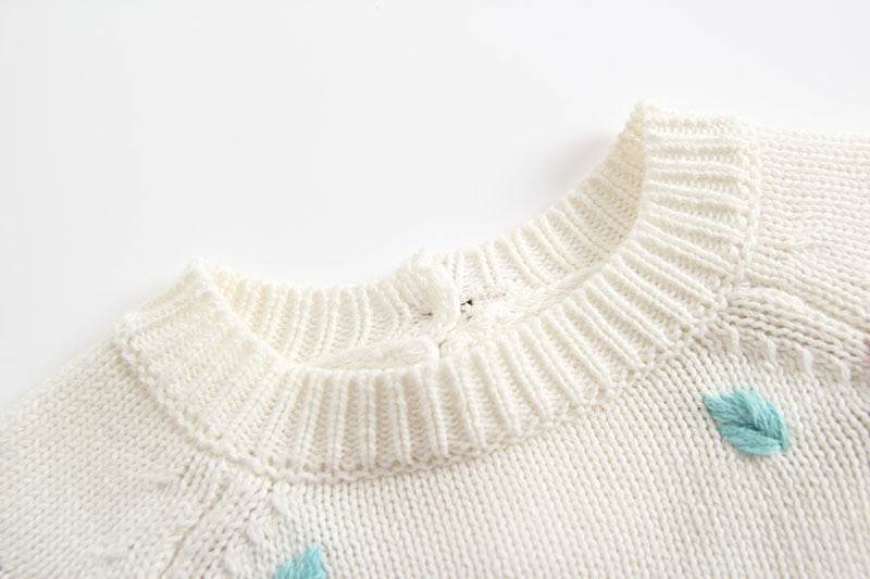 Embroidered one-piece baby girl triangle romper - Mubimart