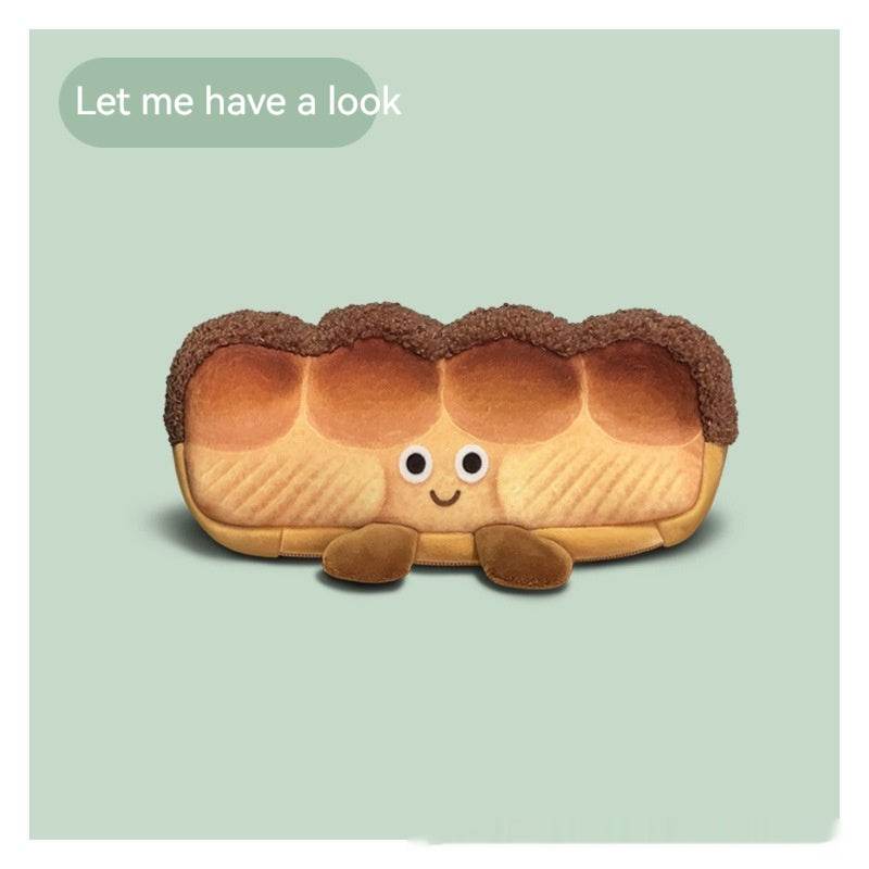 Emotional Toast Bread Plush Stationery Box - Mubimart